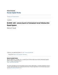 EHAWK: UAV - Remote Launch of Unmanned Aerial Vehicles Kite Based System