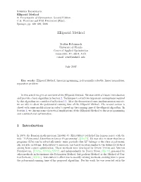 Ellipsoid Method in Encyclopedia of Optimization, Second Edition, C.A