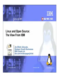 Linux and Open Source: the View from IBM