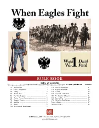 RULE BOOK Table of Contents