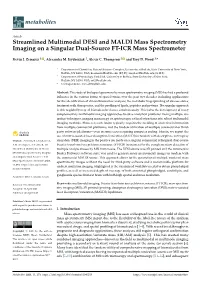 Streamlined Multimodal DESI and MALDI Mass Spectrometry Imaging on a Singular Dual-Source FT-ICR Mass Spectrometer