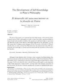 The Development of Self-Knowledge in Plato's Philosophy