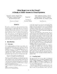 What Bugs Live in the Cloud? a Study of 3000+ Issues in Cloud Systems