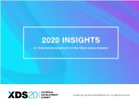 2020 INSIGHTS on External Development for the Video Game Industry