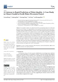 A Case Study in China's South-To-North Water Diversion