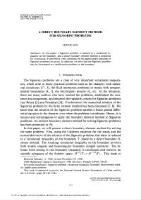 A Direct Boundary Element Method for Signorini Problems 121