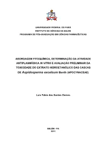 DE Aspidosperma Excelsum Benth (APOCYNACEAE)