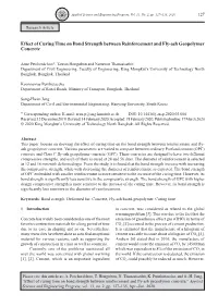 Effect of Curing Time on Bond Strength Between Reinforcement and Fly-Ash Geopolymer Concrete