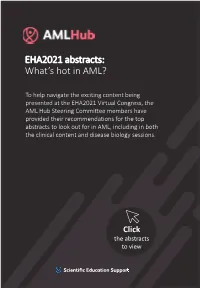 EHA2021 Abstracts: What's Hot in AML?