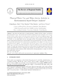 Physical Water Use and Water Sector Activity in Environmental Input-Output Analysis∗