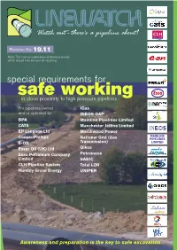 Special Requirements for Safe Working in Close Proximity to High Pressure Pipelines