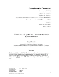 CDB Spatial and Coordinate Reference Systems Guidance