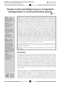 Changes in Bird Assemblages Because of Vegetation Homogenisation in Communal Livestock Systems