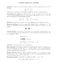 Complex Analysis in a Nutshell