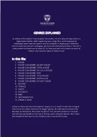GENRES EXPLAINED in This File