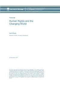 Human Rights and the Changing World