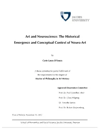 The Historical Emergence and Conceptual Context of Neuro-Art