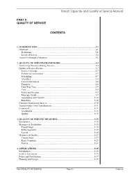 Transit Capacity and Quality of Service Manual Presents Methods for Organization of Part 5
