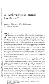 2. Ambivalence As Internal Conflict
