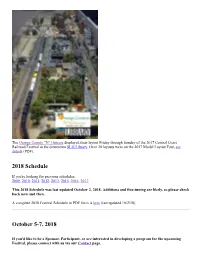 2018 Schedule October 5-7, 2018