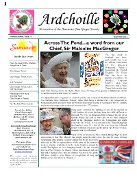 Across the Pond...A Word from Our Chief, Sir Malcolm Macgregor