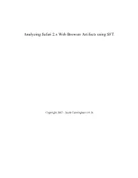 Analyzing Safari 2.X Web Browser Artifacts Using SFT