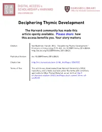 Deciphering Thymic Development