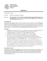 DRAFT East Downtown/Huning Highlands/South Martineztown Metropolitan Redevelopment Area Designation Report