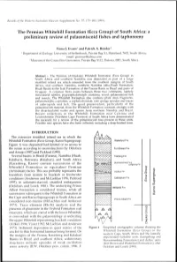 Ecca Group) of South Africa: a Preliminary Review of Palaeoniscoid Fishes and Taphonomy
