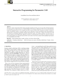 Interactive Programming for Parametric CAD