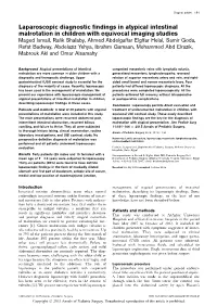 Laparoscopic Diagnostic Findings in Atypical Intestinal Malrotation In