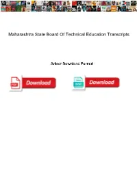 Maharashtra State Board of Technical Education Transcripts