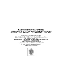 Nashua River Watershed 2003 Water Quality Assessment Report