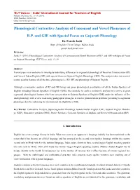Phonological Contrastive Analysis of Consonant and Vowel Phonemes of R.P