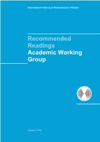 Recommended Readings Academic Working Group