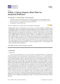 SAHA: a String Adaptive Hash Table for Analytical Databases