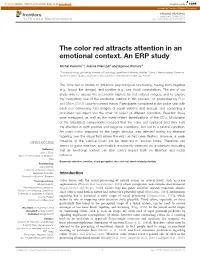 The Color Red Attracts Attention in an Emotional Context. an ERP Study