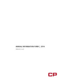 2014 Annual Information Form 1 2