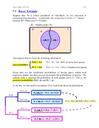 3.3 Bayes' Formula