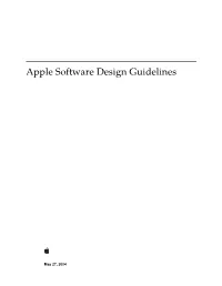 Apple Software Design Guidelines