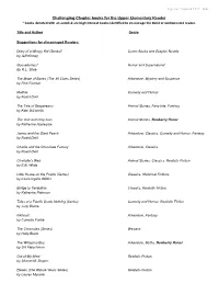 Challenging Chapter Books for the Upper Elementary Reader 2020