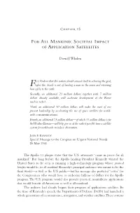 For All Mankind: Societal Impact of Application Satellites