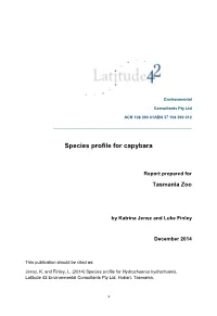 Species Profile for Capybara