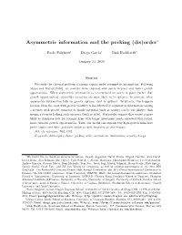 Asymmetric Information and the Pecking (Dis)Order∗