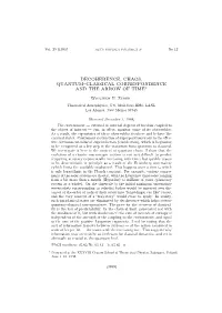 DECOHERENCE, CHAOS, QUANTUM–CLASSICAL CORRESPONDENCE and the ARROW of TIME∗ Wojciech H