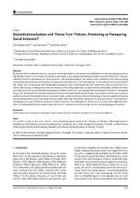Home Turn' Policies: Promoting Or Hampering Social Inclusion?
