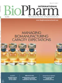 Managing Biomanufacturing Capacity Expectations Randi Hernandez