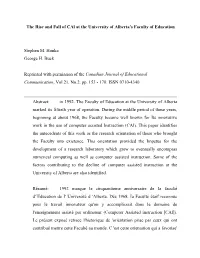 Rise and Fall of Cal at the University of Alberta's Faculty of Education
