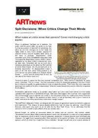Split Decisions- When Critics Change Their Minds