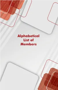 1. Alphabetical List of Members: 2018-19